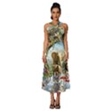 Beautiful Jungle Animals Sleeveless Cross Front Cocktail Midi Chiffon Dress View1