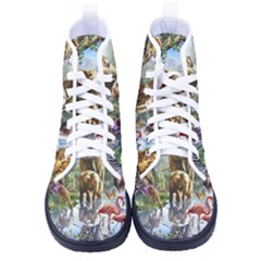 Beautiful Jungle Animals Women s High-top Canvas Sneakers