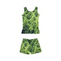 Green Pine Forest Kids  Boyleg Swimsuit View1