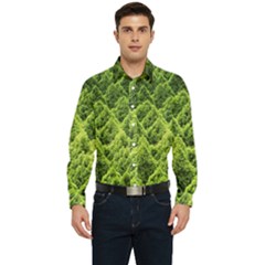 Green Pine Forest Men s Long Sleeve  Shirt by Ravend