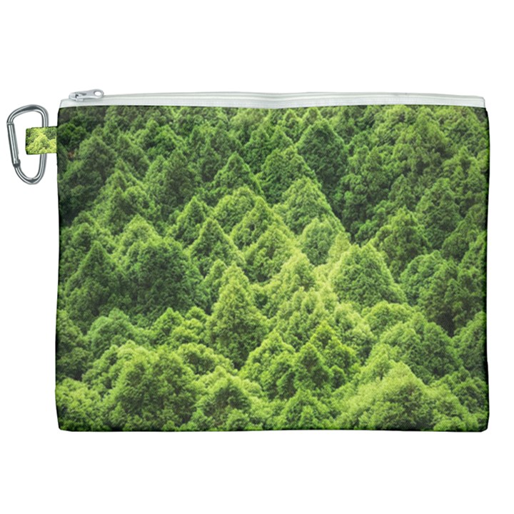 Green Pine Forest Canvas Cosmetic Bag (XXL)