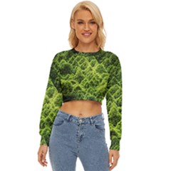 Green Pine Forest Lightweight Long Sleeve Sweatshirt