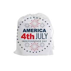 Independence Day Usa Drawstring Pouch (large)