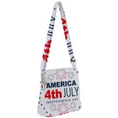 Independence Day Usa Zipper Messenger Bag by Ravend