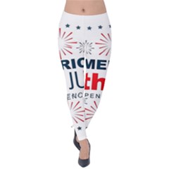 Independence Day Usa Velvet Leggings by Ravend