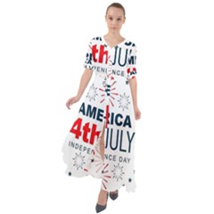 Independence Day Usa Waist Tie Boho Maxi Dress by Ravend