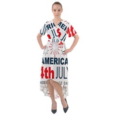 Independence Day Usa Front Wrap High Low Dress by Ravend