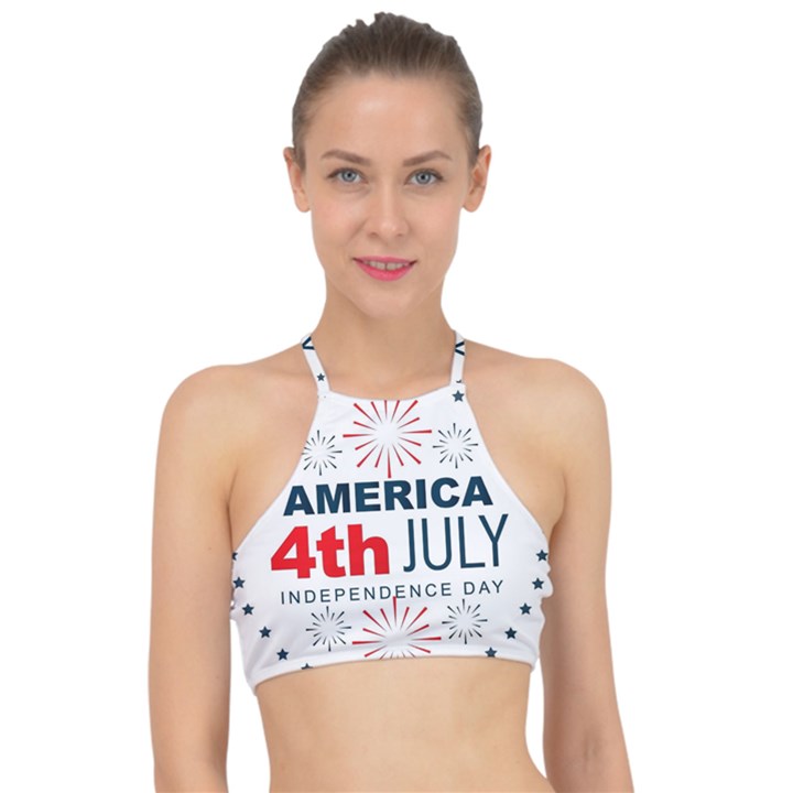 Independence Day Usa Racer Front Bikini Top