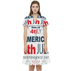 Independence Day Usa Short Sleeve Waist Detail Dress by Ravend