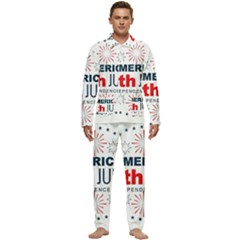 Independence Day Usa Men s Long Sleeve Velvet Pocket Pajamas Set by Ravend