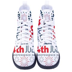 Independence Day Usa Kid s High-top Canvas Sneakers by Ravend