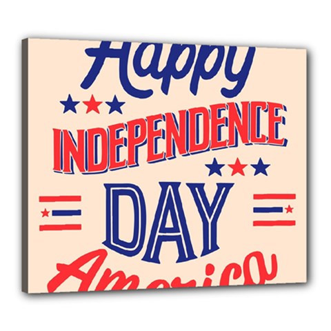 Usa Happy Independence Day Canvas 24  X 20  (stretched)