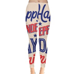 Usa Happy Independence Day Leggings  by Ravend