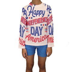 Usa Happy Independence Day Kids  Long Sleeve Swimwear