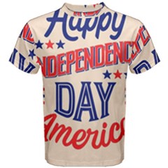 Usa Happy Independence Day Men s Cotton Tee by Ravend