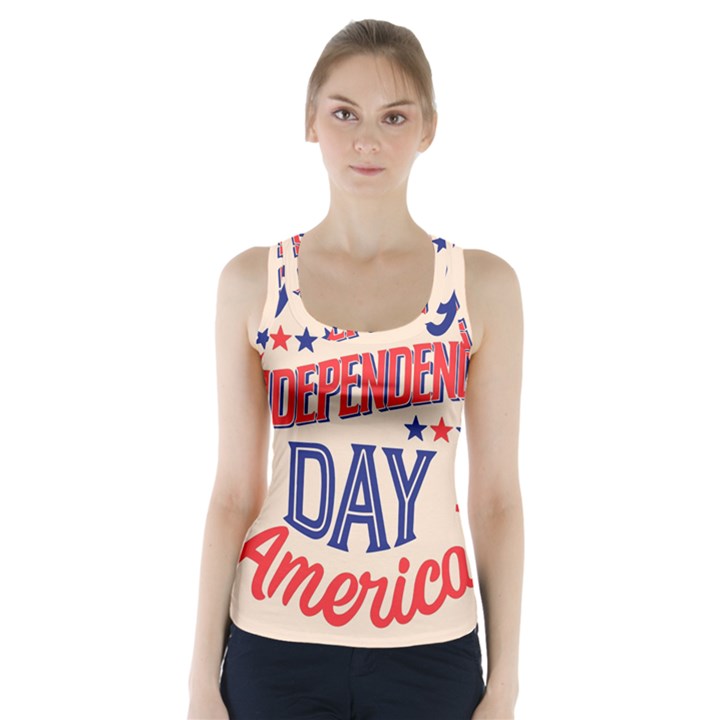 Usa Happy Independence Day Racer Back Sports Top