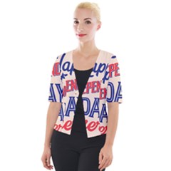 Usa Happy Independence Day Cropped Button Cardigan by Ravend