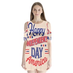 Usa Happy Independence Day Shoulder Cutout Velvet One Piece by Ravend