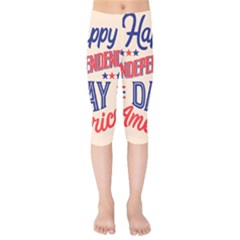 Usa Happy Independence Day Kids  Capri Leggings  by Ravend