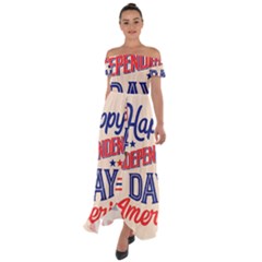 Usa Happy Independence Day Off Shoulder Open Front Chiffon Dress by Ravend