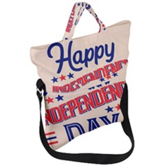 Usa Happy Independence Day Fold Over Handle Tote Bag by Ravend