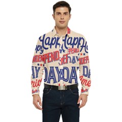 Usa Happy Independence Day Men s Long Sleeve Pocket Shirt  by Ravend