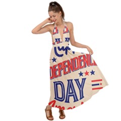 Usa Happy Independence Day Backless Maxi Beach Dress by Ravend