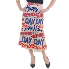 Usa Happy Independence Day Midi Mermaid Skirt by Ravend