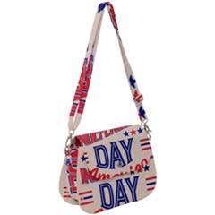 Usa Happy Independence Day Saddle Handbag by Ravend