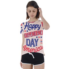 Usa Happy Independence Day Short Sleeve Open Back Tee by Ravend