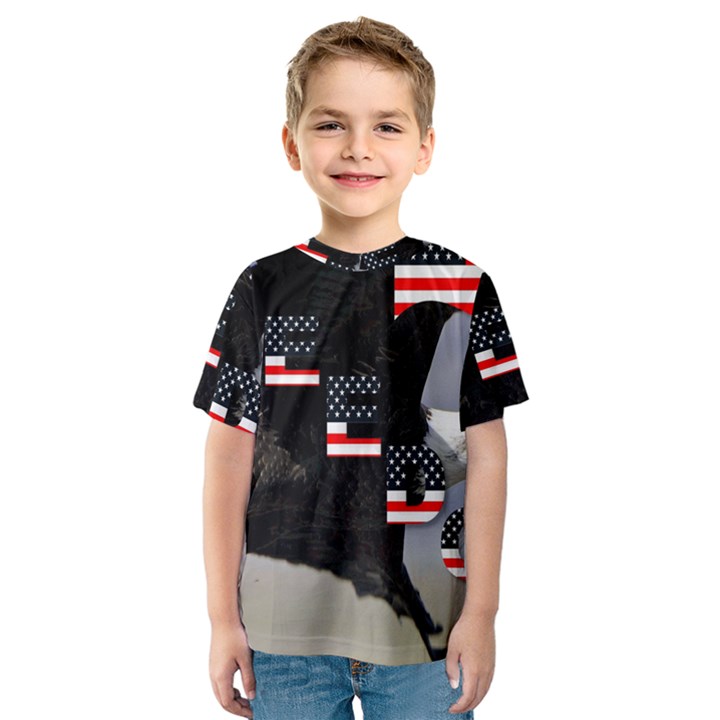 Freedom Patriotic American Usa Kids  Sport Mesh Tee