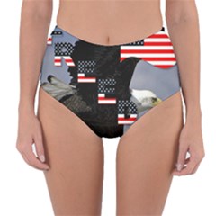 Freedom Patriotic American Usa Reversible High-waist Bikini Bottoms by Ravend