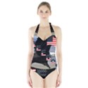 Freedom Patriotic American Usa Halter Swimsuit View1