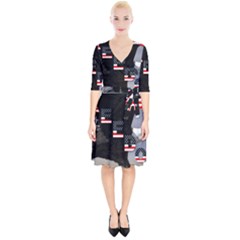 Freedom Patriotic American Usa Wrap Up Cocktail Dress by Ravend