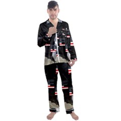 Freedom Patriotic American Usa Men s Long Sleeve Satin Pajamas Set by Ravend