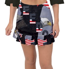 Freedom Patriotic American Usa Fishtail Mini Chiffon Skirt by Ravend