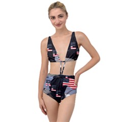 Freedom Patriotic American Usa Tied Up Two Piece Swimsuit by Ravend