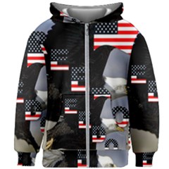 Freedom Patriotic American Usa Kids  Zipper Hoodie Without Drawstring by Ravend