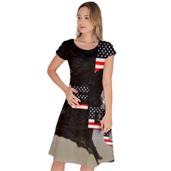 Freedom Patriotic American Usa Classic Short Sleeve Dress by Ravend