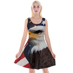 Fourth Of July Independence Day Usa American Pride Reversible Velvet Sleeveless Dress by Ravend