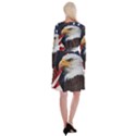 Fourth Of July Independence Day Usa American Pride Long Sleeve Velvet Front Wrap Dress View2