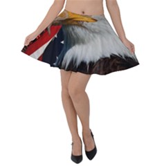 Fourth Of July Independence Day Usa American Pride Velvet Skater Skirt by Ravend