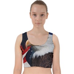 Fourth Of July Independence Day Usa American Pride Velvet Racer Back Crop Top by Ravend