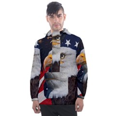 Fourth Of July Independence Day Usa American Pride Men s Front Pocket Pullover Windbreaker by Ravend