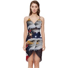 Fourth Of July Independence Day Usa American Pride Wrap Frill Dress by Ravend