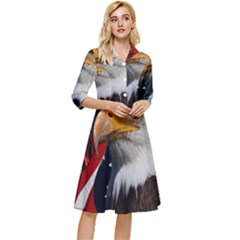 Fourth Of July Independence Day Usa American Pride Classy Knee Length Dress by Ravend