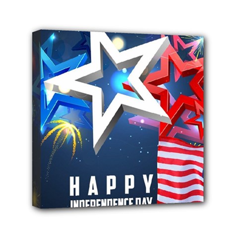 4th Of July Happy Usa Independence Day Mini Canvas 6  X 6  (stretched) by Ravend