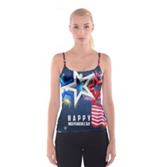 4th Of July Happy Usa Independence Day Spaghetti Strap Top by Ravend