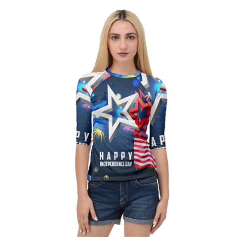 4th Of July Happy Usa Independence Day Quarter Sleeve Raglan Tee by Ravend