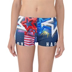 4th Of July Happy Usa Independence Day Reversible Boyleg Bikini Bottoms by Ravend